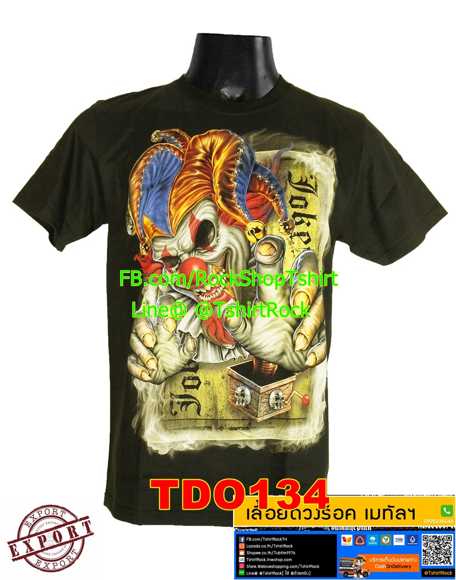 เสื้อร็อค Joker เสื้อวง เสื้อวินเทจ TDO134