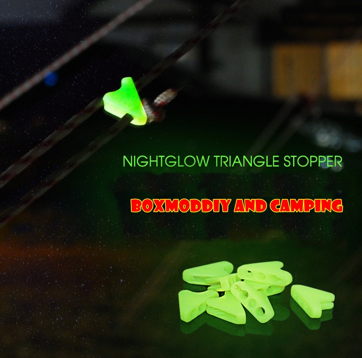 ตัวปรับเลื่อนเชือกเต็นท์ LINE STOPER TENT ตัวรั้งเชือกเต็นท์ ตัวล็อกเชือกเต็นท์ สีขาว สะท้อนแสงในเวลากลางคืน ขนาดยาว 32มม. รูร้อยเชือกขนาด5มม.