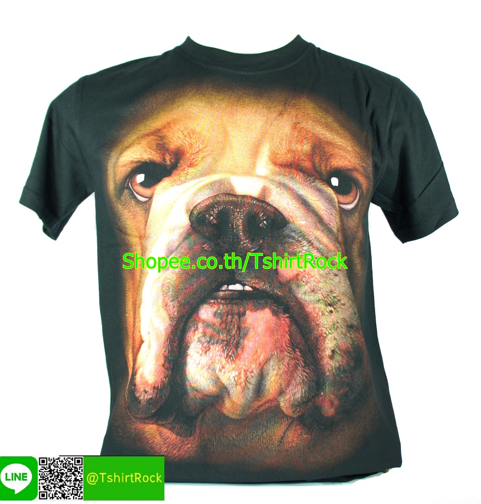 เสื้อลาย หน้าสุนัข บูลด๊อก Bulldog DOG เต็มหน้า เสื้อยืด สกรีนหน้าหลัง ไซร์ยุโรป RCA192