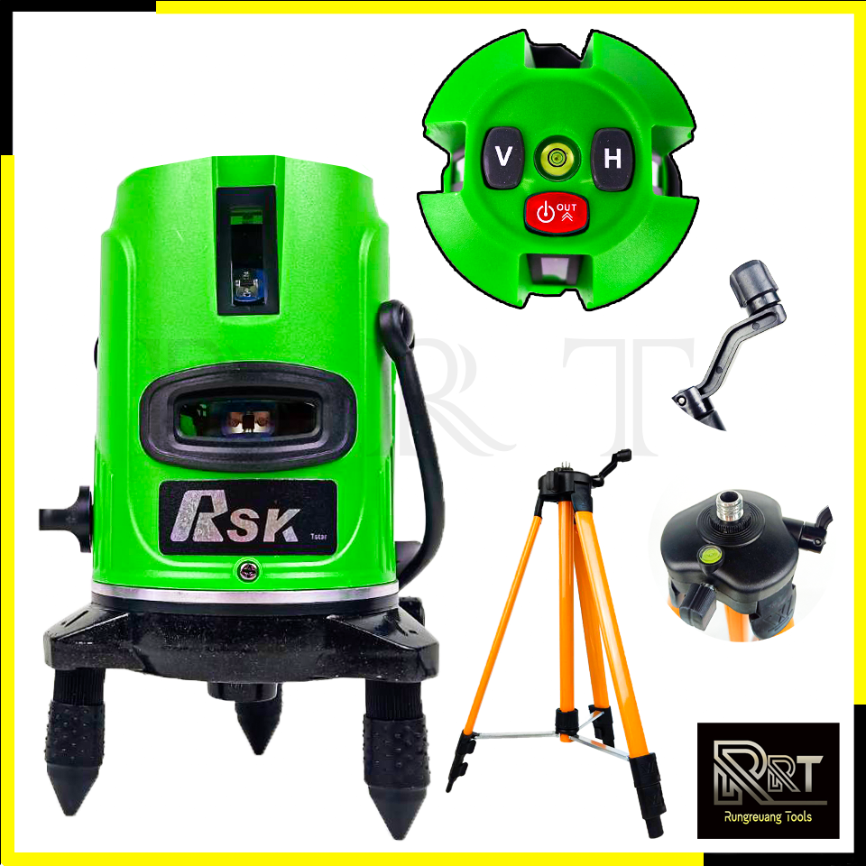 RSK ระดับน้ำเลเซอร์ 5 เส้น 360 องศา 5L(แสงสีเขียว)