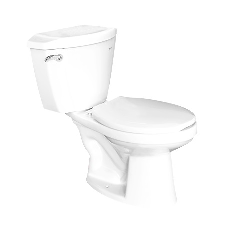 โถสุขภัณฑ์ 2 ชิ้น 6 ลิตร ท่อลงพื้น "CORAL" #CR7028s สีขาว