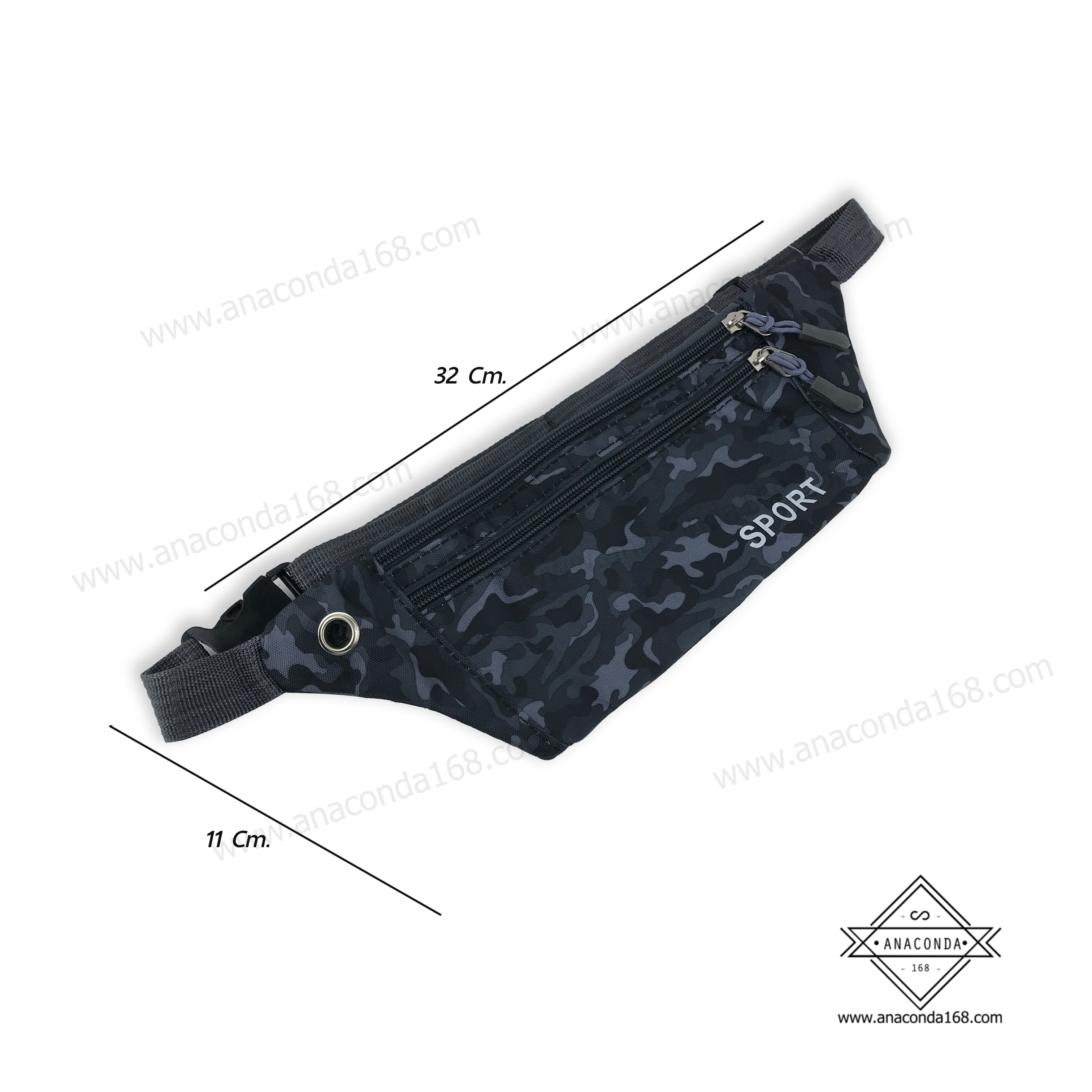 กระเป๋าคาดเอวสปอร์ต 3 ซิปแบบลาย V.2(Sport Bag)