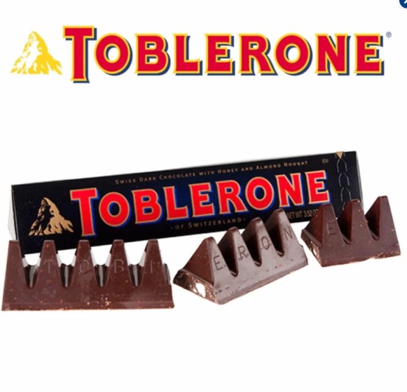 Toblerone of Switzerland Swiss Dark Chocolate with Honey and Almond Nougat 100g ช็อคโกแลตสุดแนว