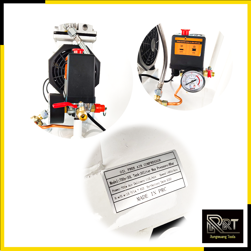 MASAKI ปั้มลม Oil Free 30ลิตร รุ่น 700W-30L