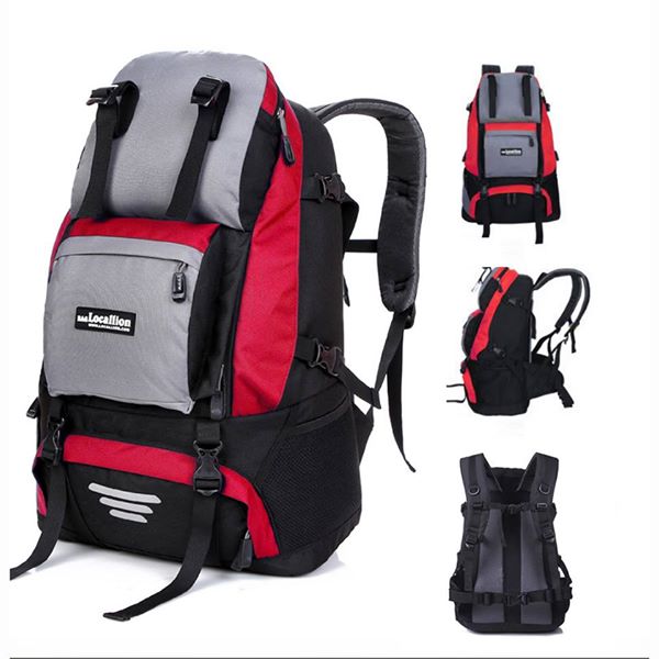 Local Lion เป้สะพายหลัง backpack สีแดง ขนาด 40L รุ่น068 แถมฟรี มีดการ์ด