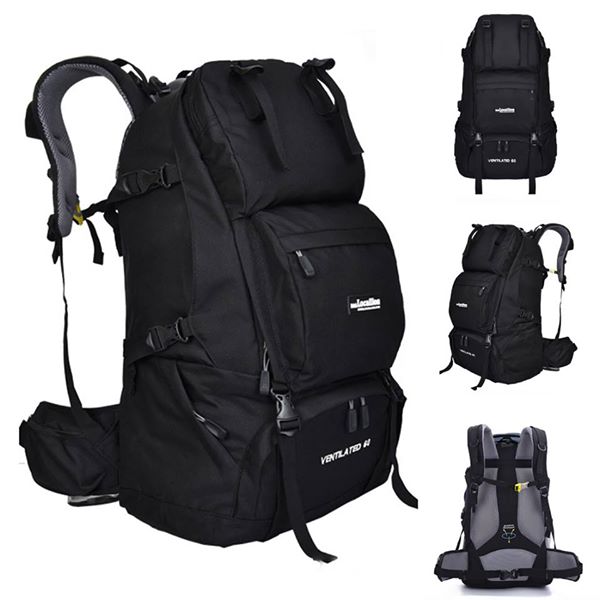 Local Lion เป้สะพายหลัง backpack ขนาด 60L รุ่น061 สีดำ แถมฟรี มีดการ์ด