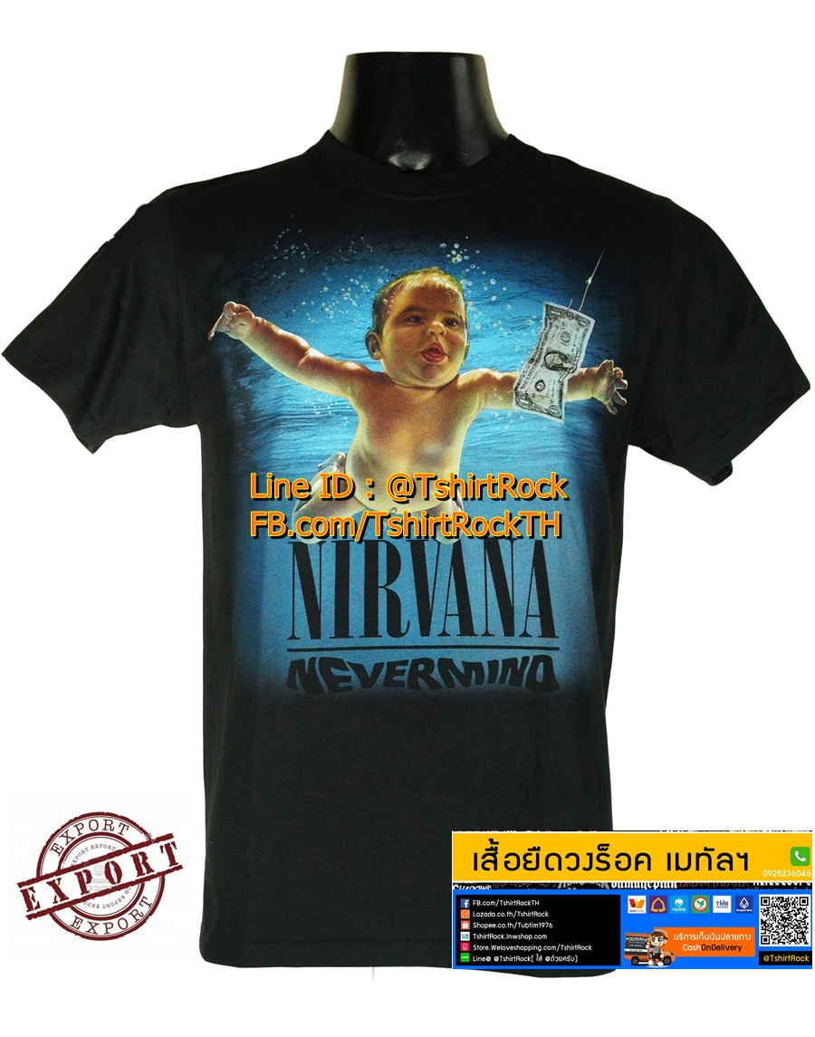 เสื้อวง NIRVANA เสื้อยืดวงดนตรีร็อค เมทัล เสื้อร็อค เนอร์วานา NIR1415