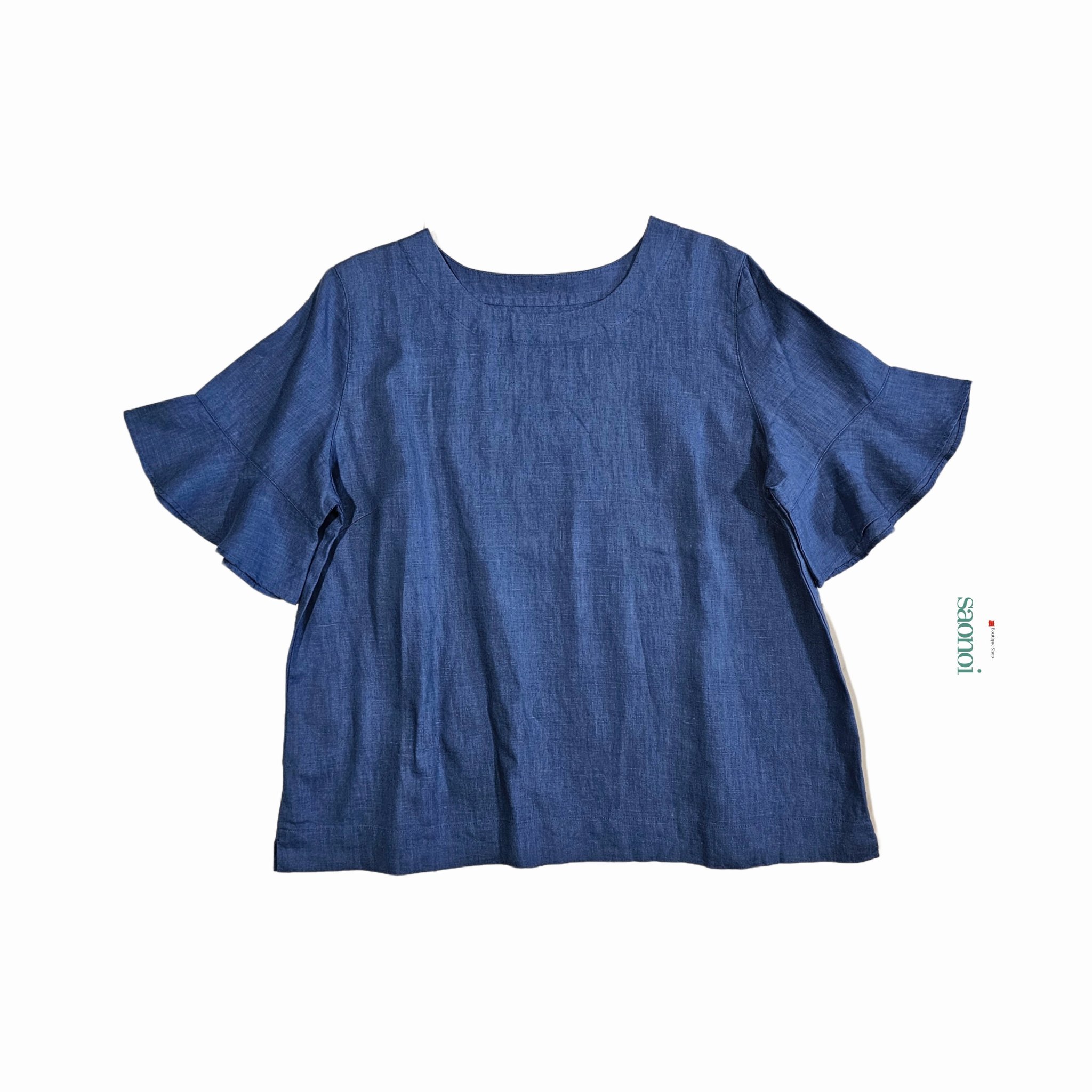 เสื้อลินินแท้แขนระบาย