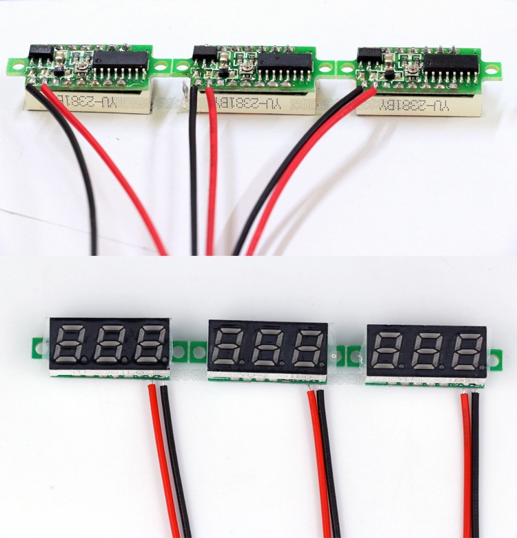 โวลท์มิเตอร์ จอแสดงผลโวลท์ 0.28" สีขาว นีออน VOLT METER 2.5v-30v