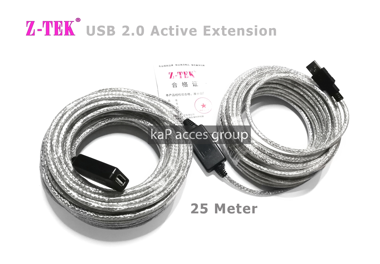 Z-TEK Z-TEK สาย USB 2.0 ACTIVE EXTENSION ผู้ / เมีย (25เมตร) 25M
