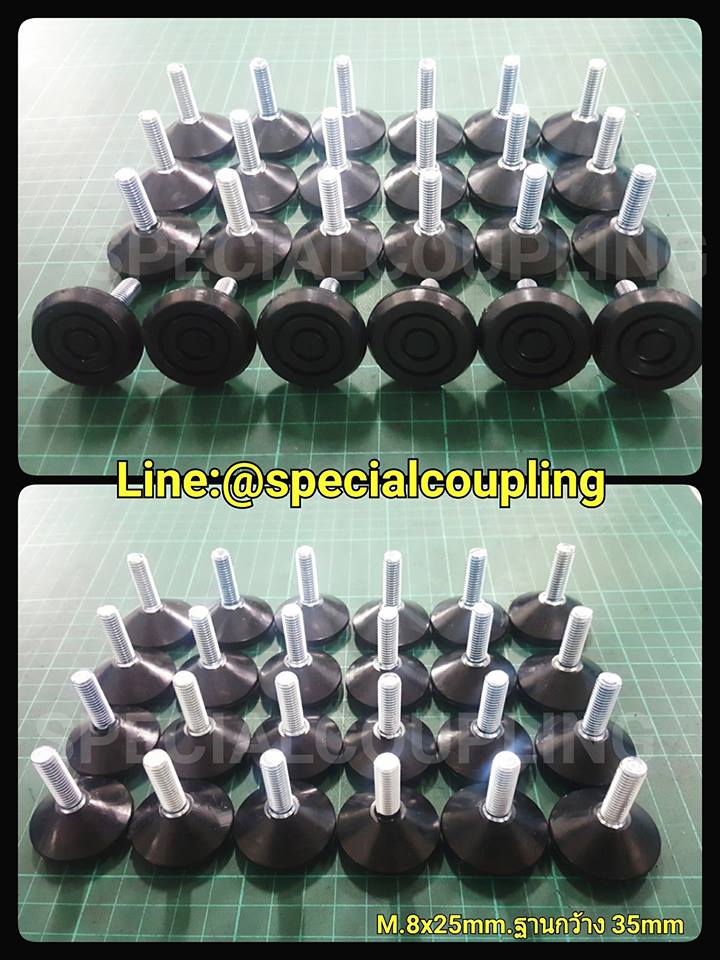 จำหน่ายขาปรับระดับฐานพลาสติกเกลียวเหล็ก m.8x25mmฐานกว้าง35มิล สูงรวม40มิล