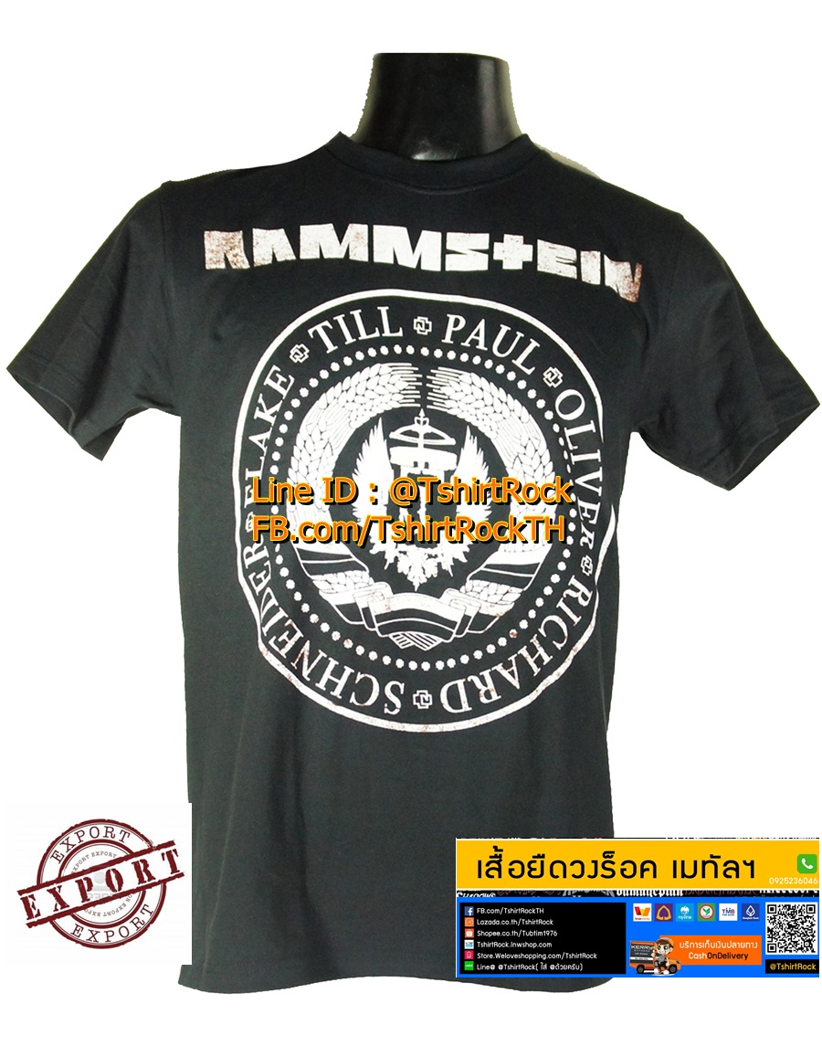 เสื้อวง RAMMSTEIN เสื้อยืดวงดนตรีร็อค เมทัล เสื้อร็อค RSN1606