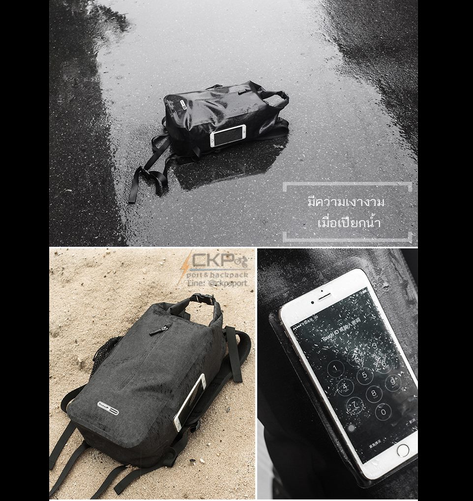 กระเป๋าเป้กันน้ำ 100% Rhinowalk รุ่น TF710 สีดำ