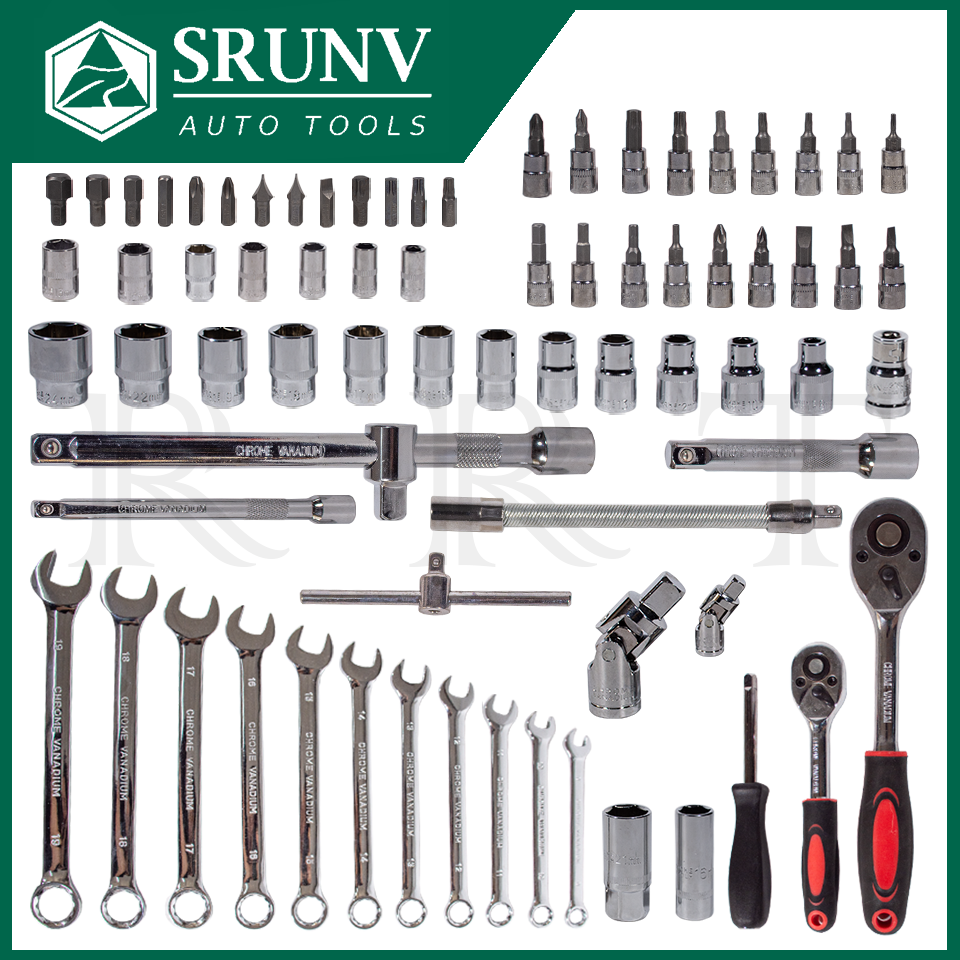 SRUNV ชุดบล็อค ชุดประแจ ชุดบล็อคอเนกประสงค์ 78 ชิ้น เหล็กดี CRV คุณภาพสูง