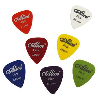 ปิ๊คกีตาร์ Guitar Picks Alice ขนาดหนา 0.71-0.81มม. คละสี
