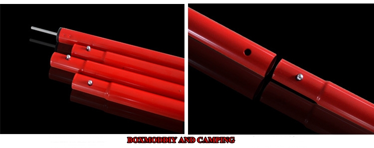 เสา1ต้น VIDALIDO เสาฟลายชีท เสาผ้าใบกันฝน เสาtarp สีแดง เหล็กหนามาก ขนาด25มม. มี4ท่อน ต่อได้1เสา เสาสูง2.4เมตร มีตัวกันฟ้าผ่าแถมให้