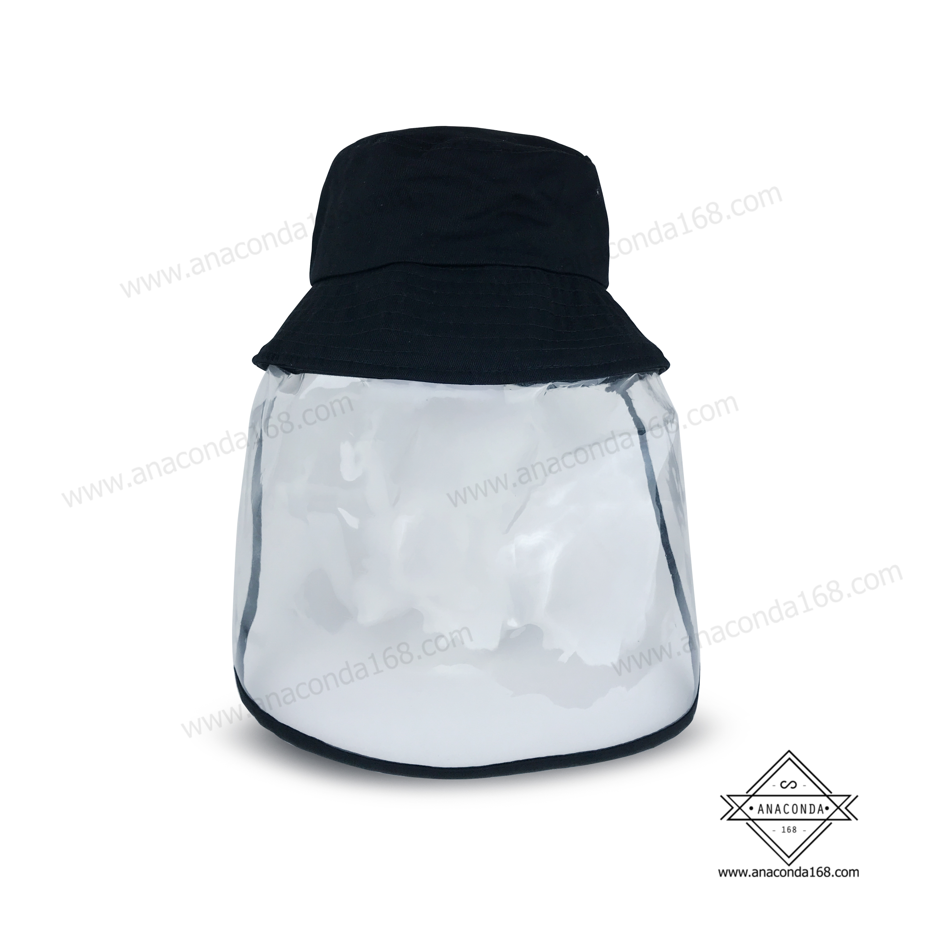 หมวกบักเก็ตพร้อมหน้ากากใสป้องกัน