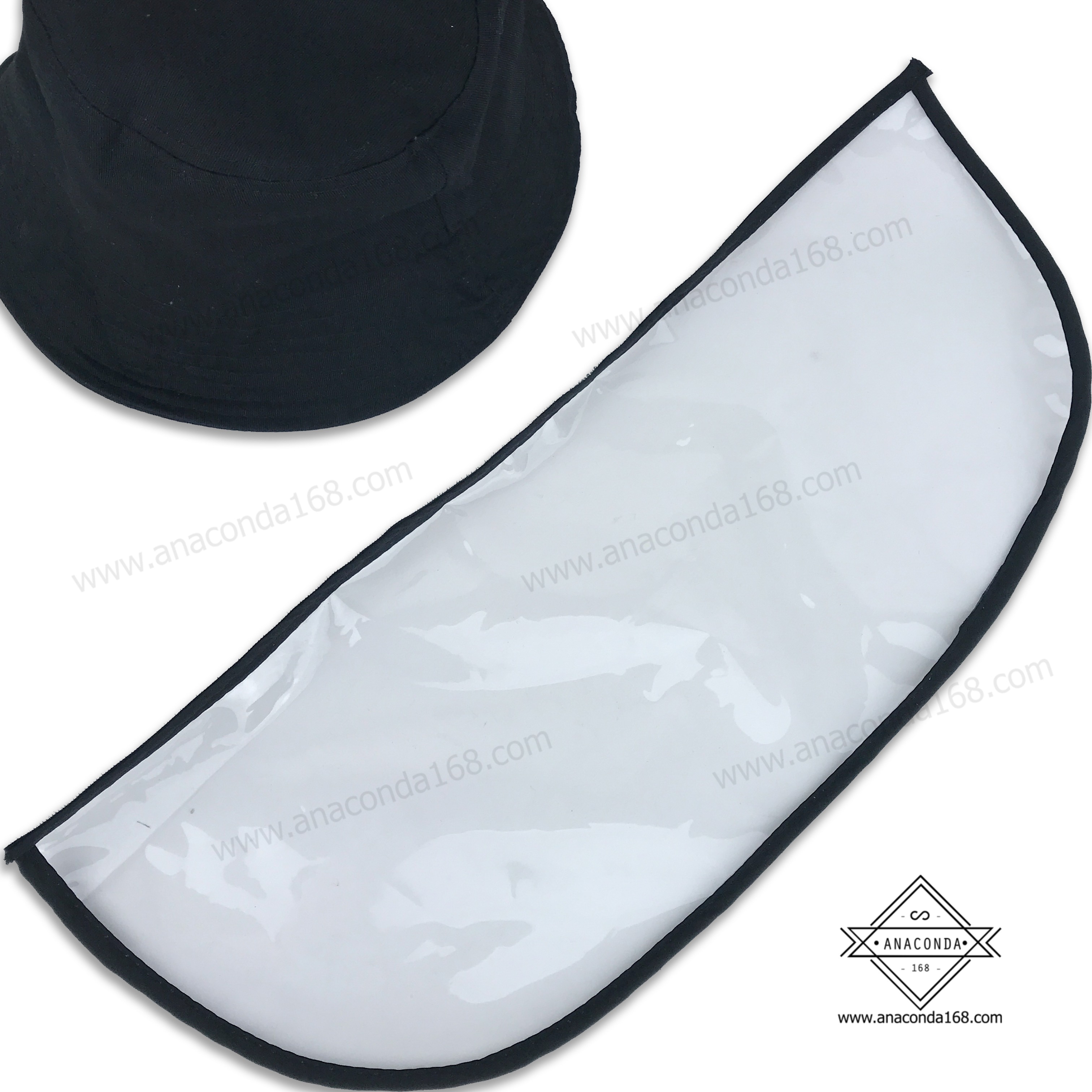 หมวกบักเก็ตพร้อมหน้ากากใสป้องกัน