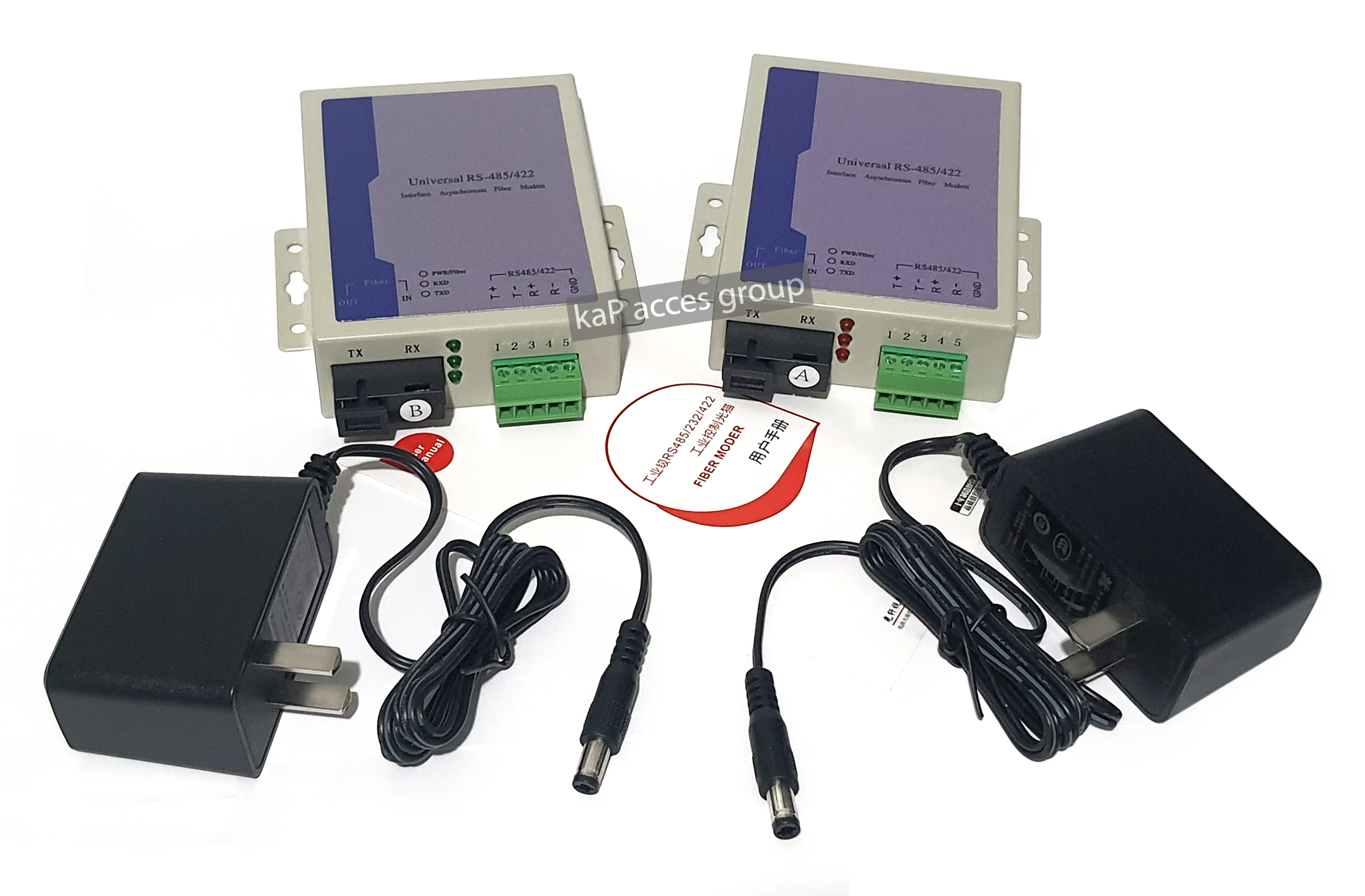 Universal RS485 / RS422 to Fiber Optic Media Converter 20KM