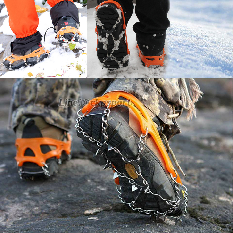 CRAMPONS รัดรองเท้าเดินหิมะ พื้นน้ำแข็ง เดินป่า ปีนเขา
