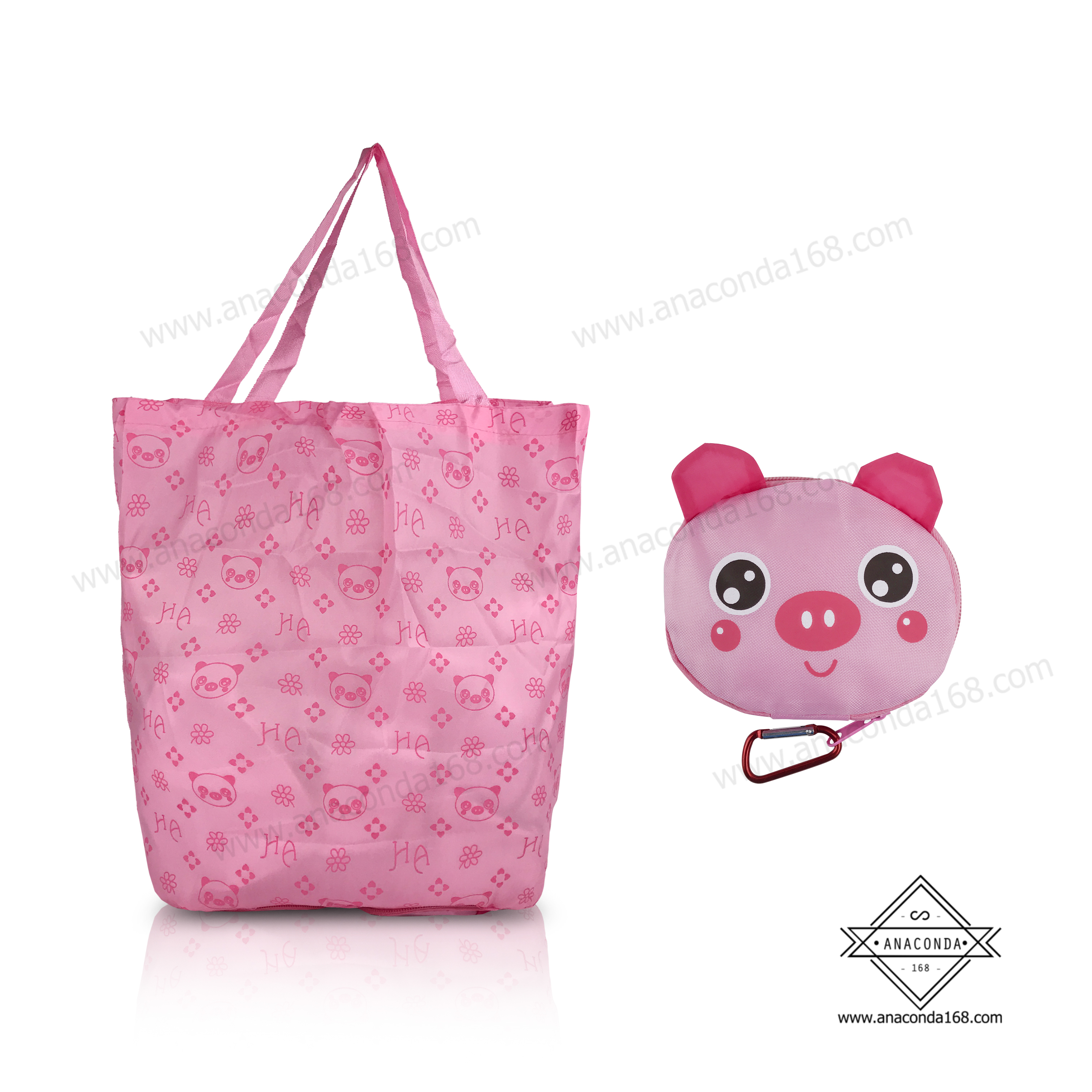 กระเป๋าพับเก็บได้ลายน่ารักแบบซิปรอบ