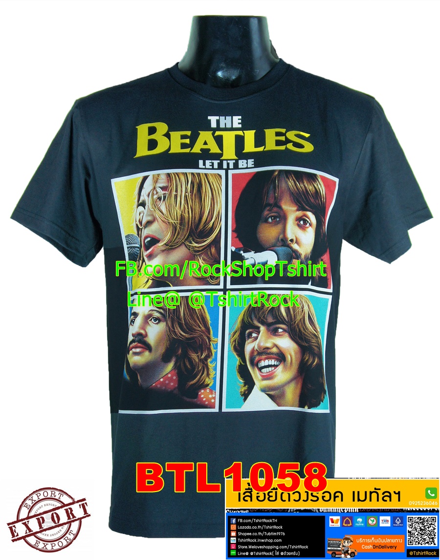 เสื้อวง The Beatles เสื้อวินเทจ เสื้อยืดวงร็อค เมทัล เดอะบีเทิลส์ BTL1058