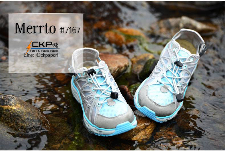 รองเท้าเดินป่า ลุยน้ำ แห้งเร็ว Merrto 7167 สีฟ้า