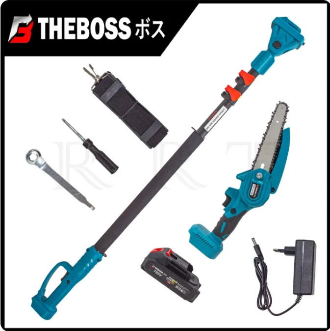 THEBOSS เลื่อยโซ่ก้านยาวไร้สาย บาร์ 6"นิ้ว รุ่น 199V ความยาวรวม 290 ซม. ใช้งานได้สองแบบ อุปกรณ์ครบประกอบพร้อมใช้งาน