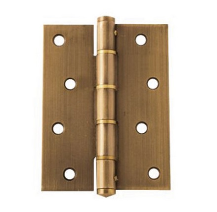 บานพับรมดำเรียบ แหวนทองเหลือง 4" x 3"