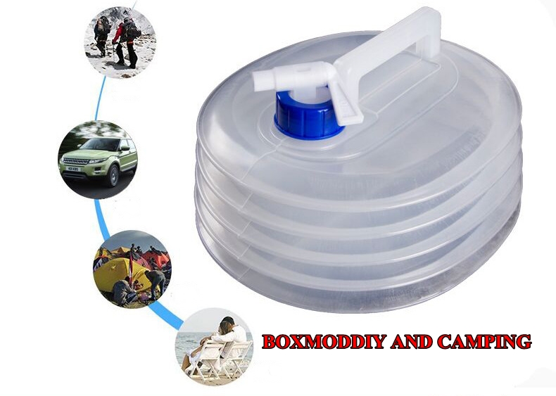 ถังน้ำดื่มแบบพกพา ถังน้ำยืดหดได้ มีก็อกน้ำเปิดปิด สำหรับ Camping กลางแจ้ง ขนาดความจุ 5ลิตร 5L