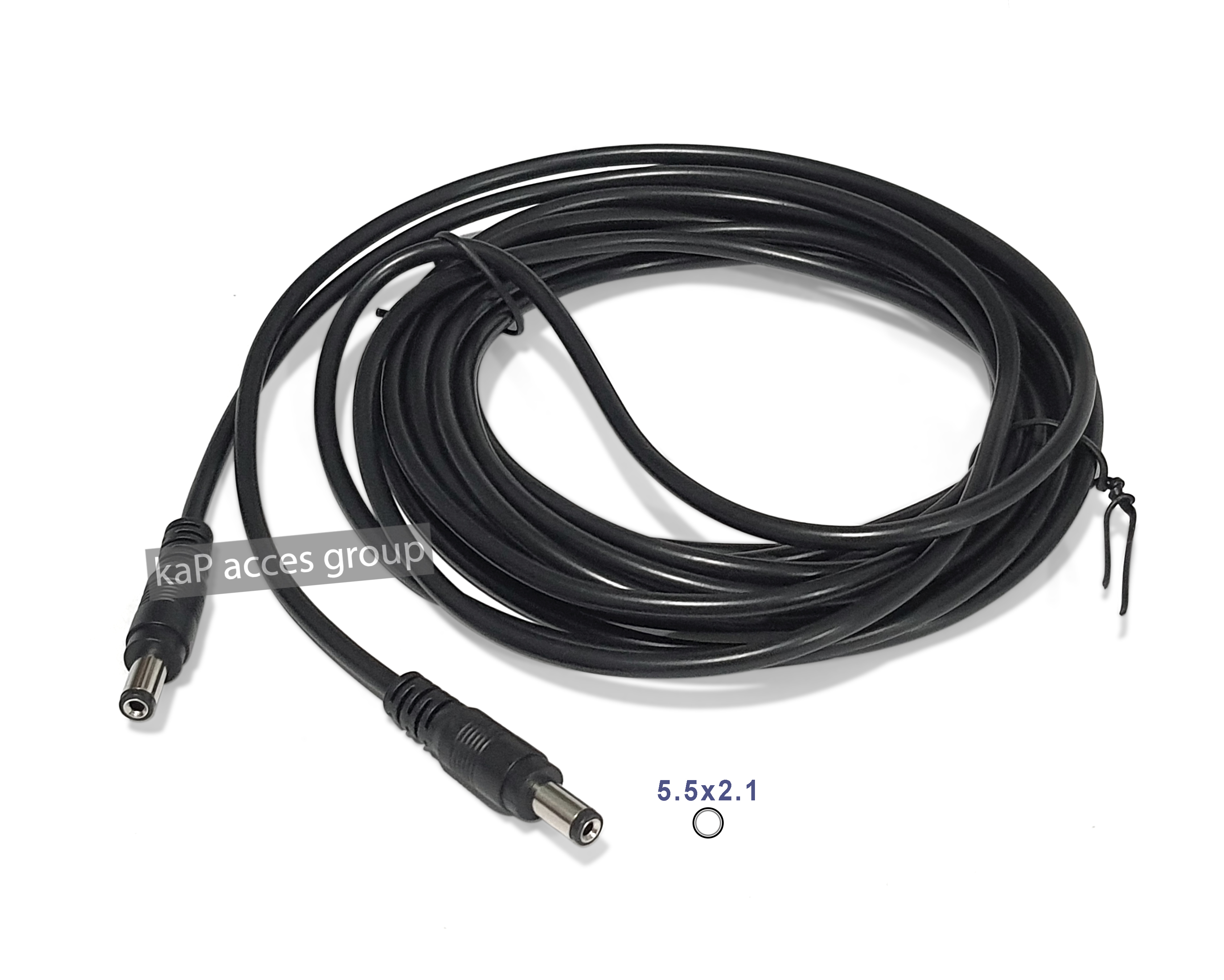 สายไฟ DC ผู้ ผู้ หัว ขนาด 5.5x2.1มิลลิเมตร 18AWG สายชาร์จ ดีซี Power male/male Black 5เมตร