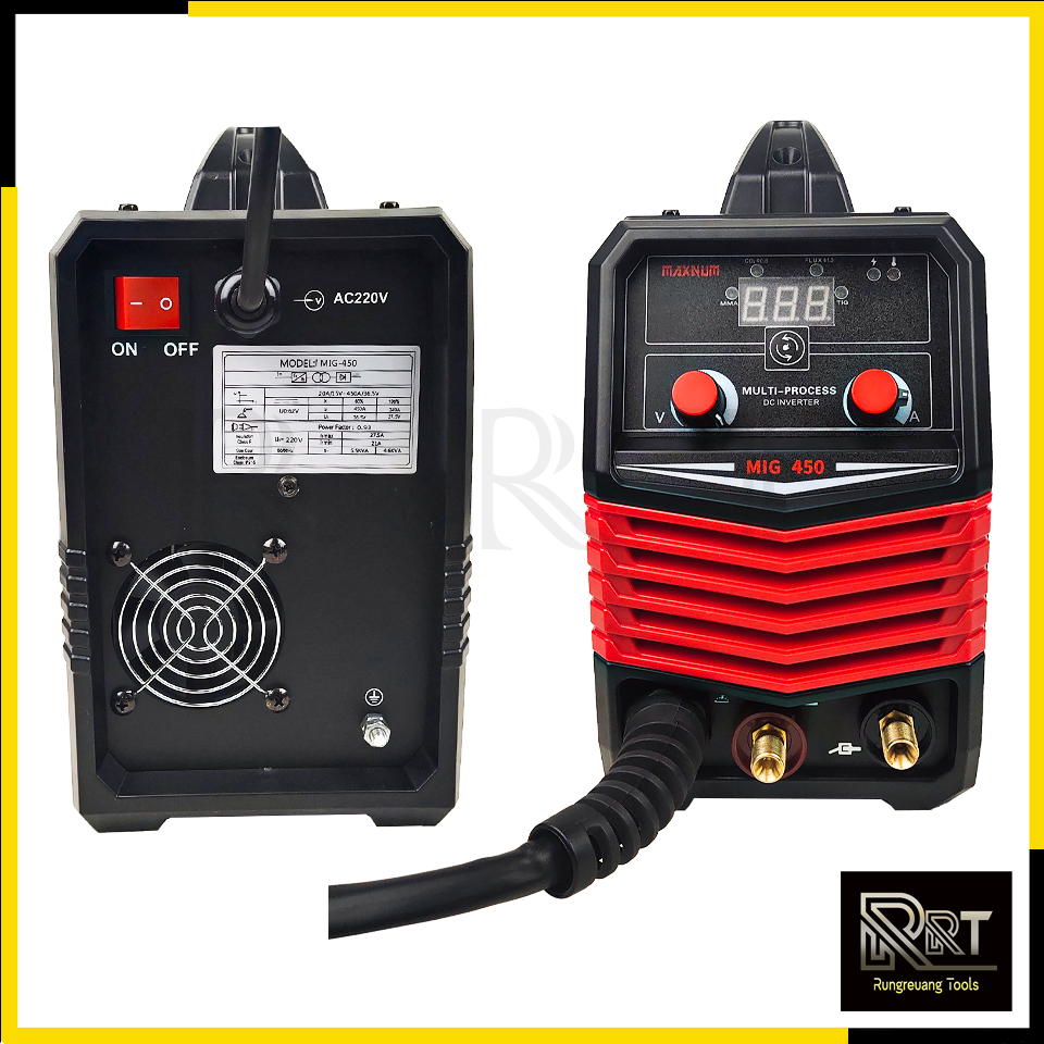 MAXNUM ตู้เชื่อม MIG ไม่ใช้แก๊ส รุ่น MIG-450 + ลวดฟลักซ์คอร์