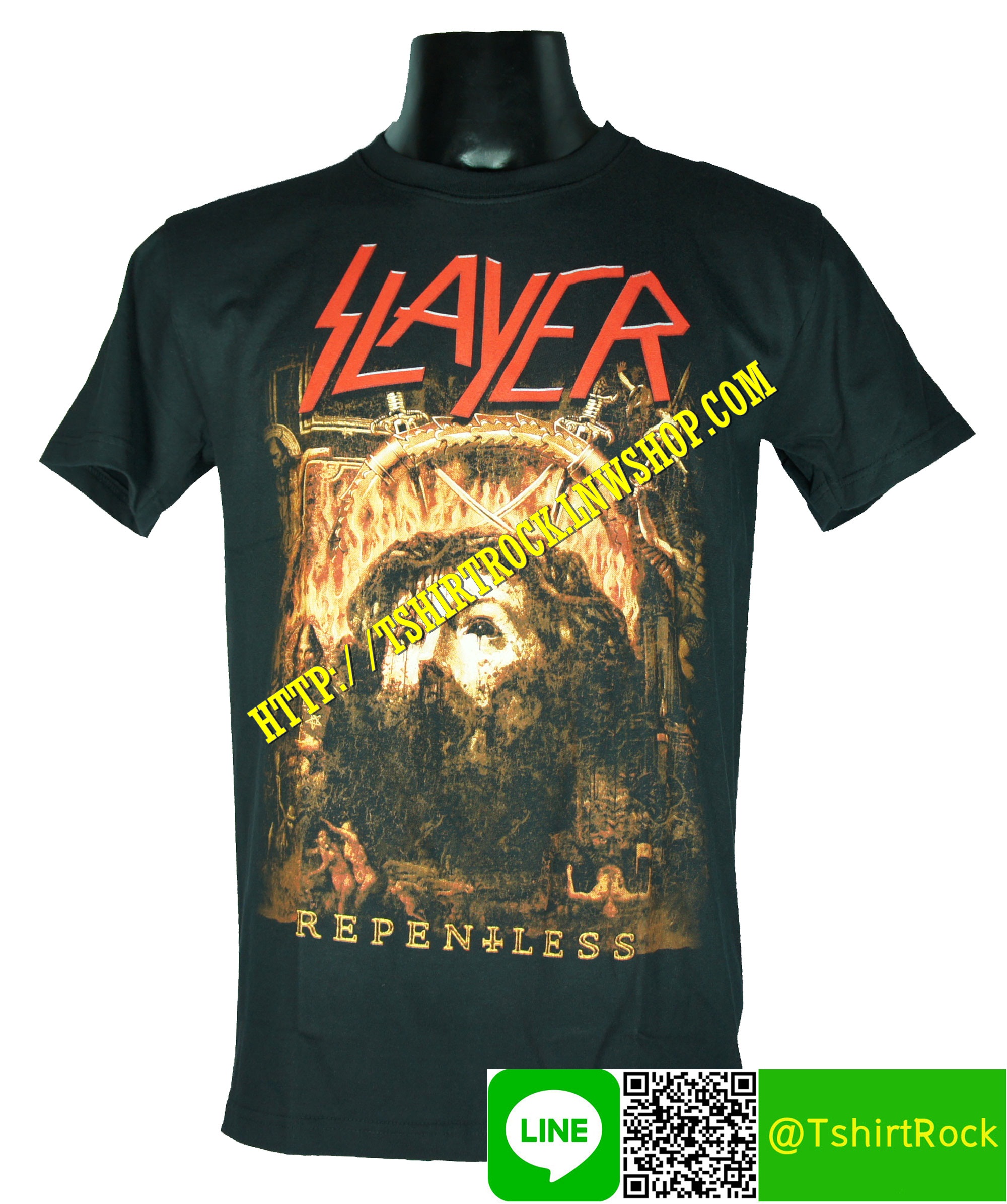 SLAYER เสื้อยืดวงร็อค เมทัล ดนตรี เสื้อวงสเลเยอร์ SLR1521