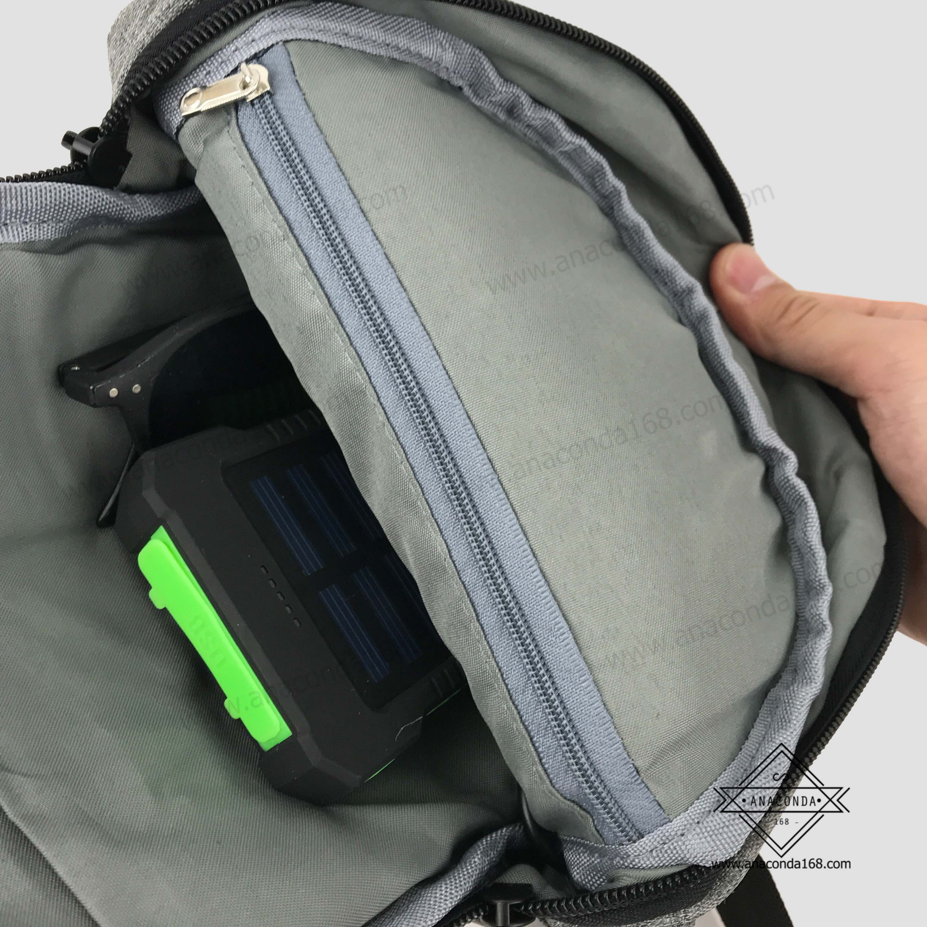 กระเป๋าสะพายข้างนิรภัย Backpack + USB