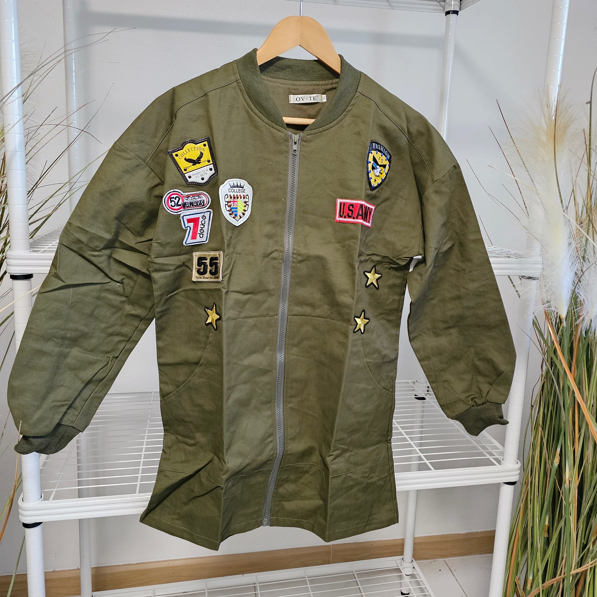 Jacket koreaเขียวลายพราง