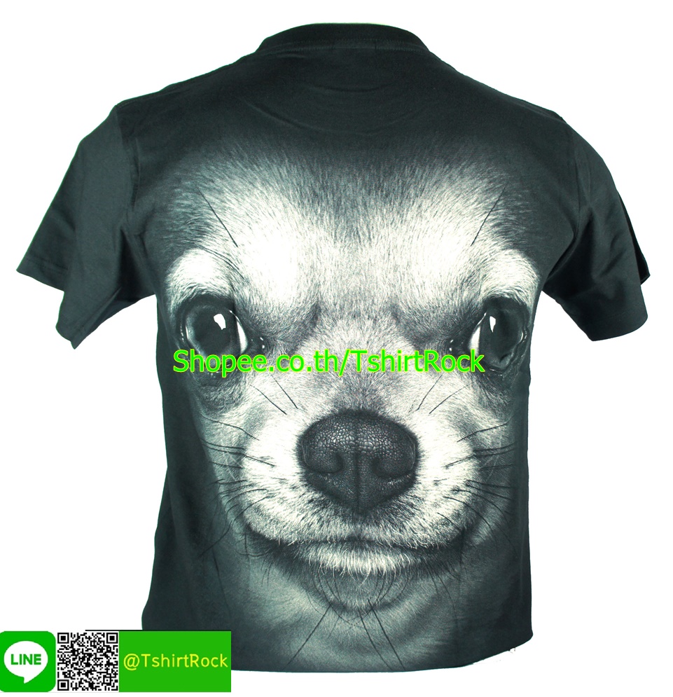 เสื้อลาย หน้าสุนัข ชิวาว่า chihuahua dog เต็มหน้า เสื้อยืด สกรีนหน้าหลัง RCA248