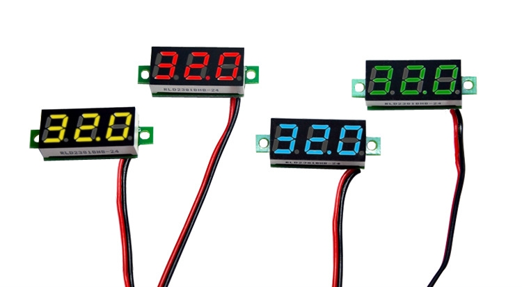 Voltmeter 0.28" 2.5v-30v วัดโวลท์ จอแสดงผลสีฟ้า