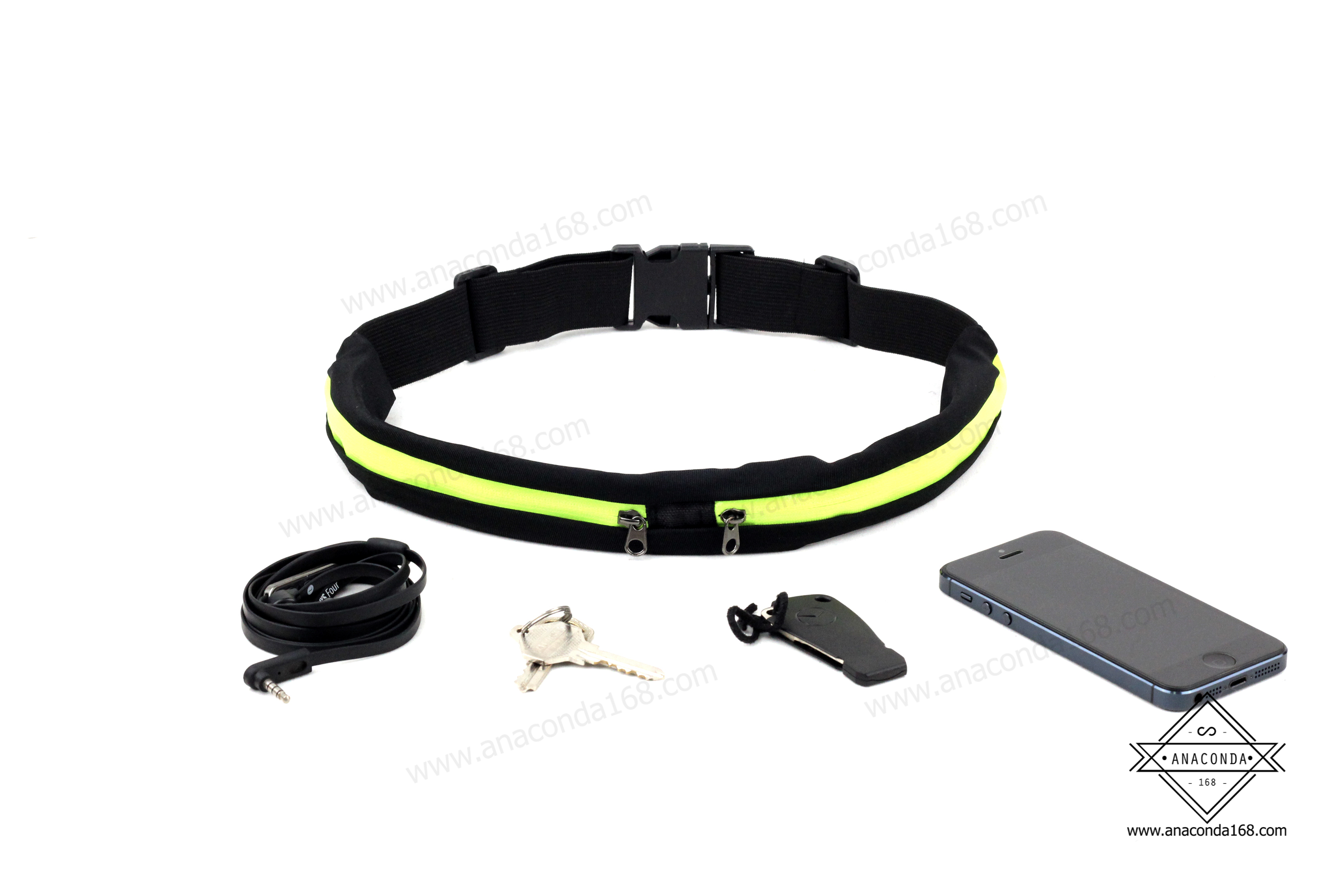 กระเป๋าคาดเอวยางยืด แนวสปอร์ตซิปสี 2 ซิป