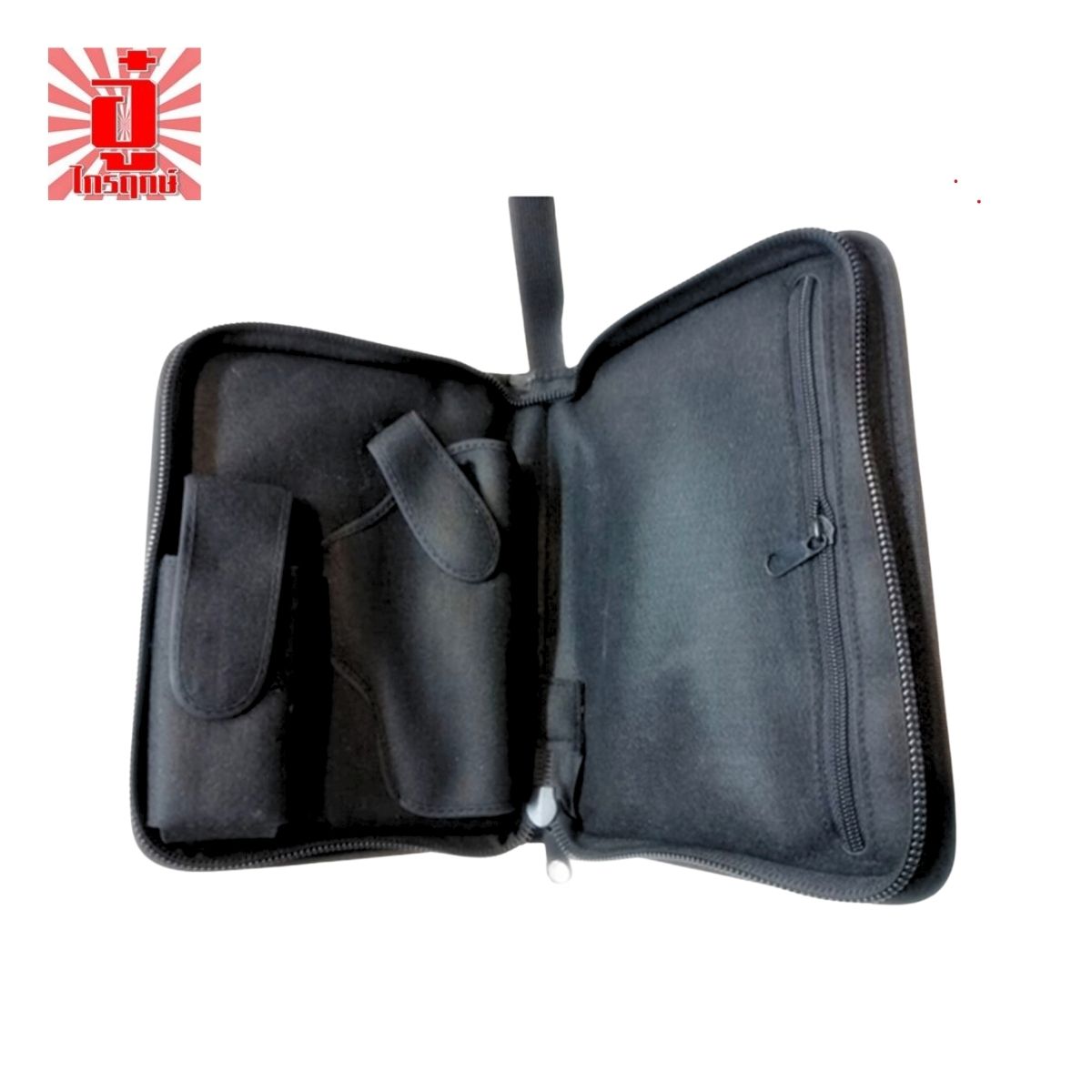 กระเป๋าใส่ปืนออโต้ ขนาดลำกล้อง 4 นิ้ว G-19 / CZ COMPACT / CZ 2075 RAMI กระเป๋าผ้าไนล่อนแบบซิป สีดำ ทรงสี่เหลี่ยมผืนผ้า มีซิปรูด