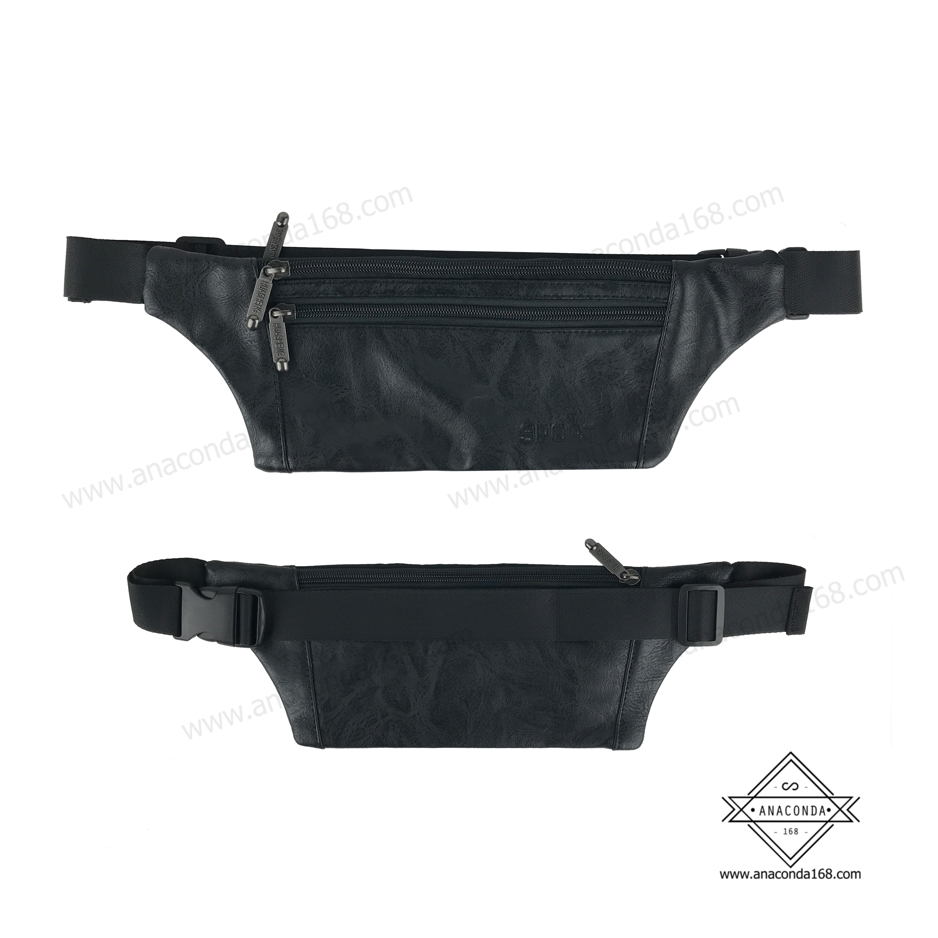 กระเป๋าคาดเอวหนัง 3 ซิป