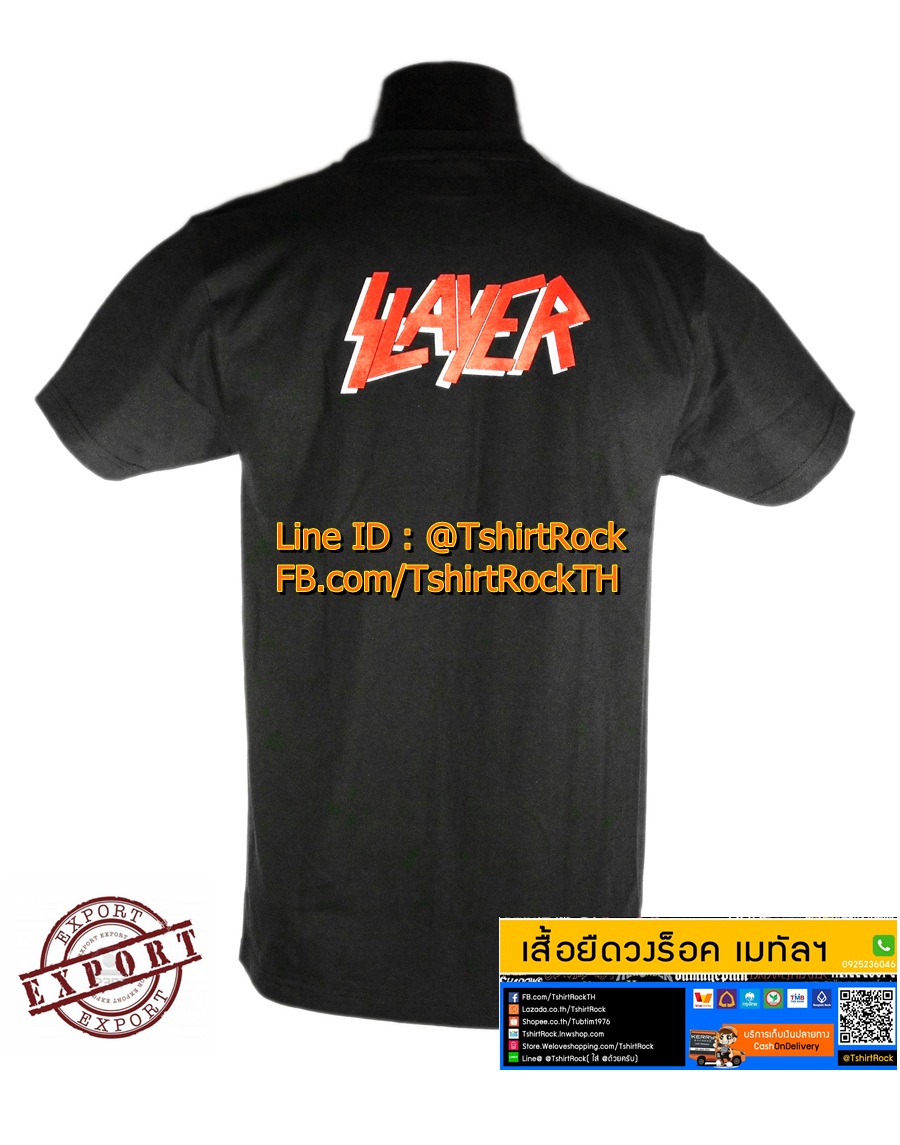 เสื้อวง SLAYER เสื้อยืดวงดนตรีร็อค เมทัล เสื้อร็อค สเลเยอร์ SLR1666