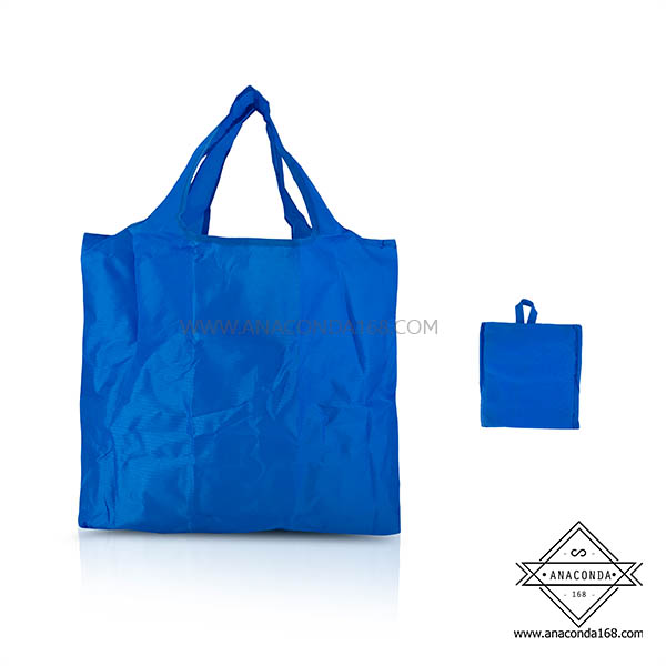 ถุงผ้าพับได้สีพื้น แบบหนา พับเก็บได้ในตัว