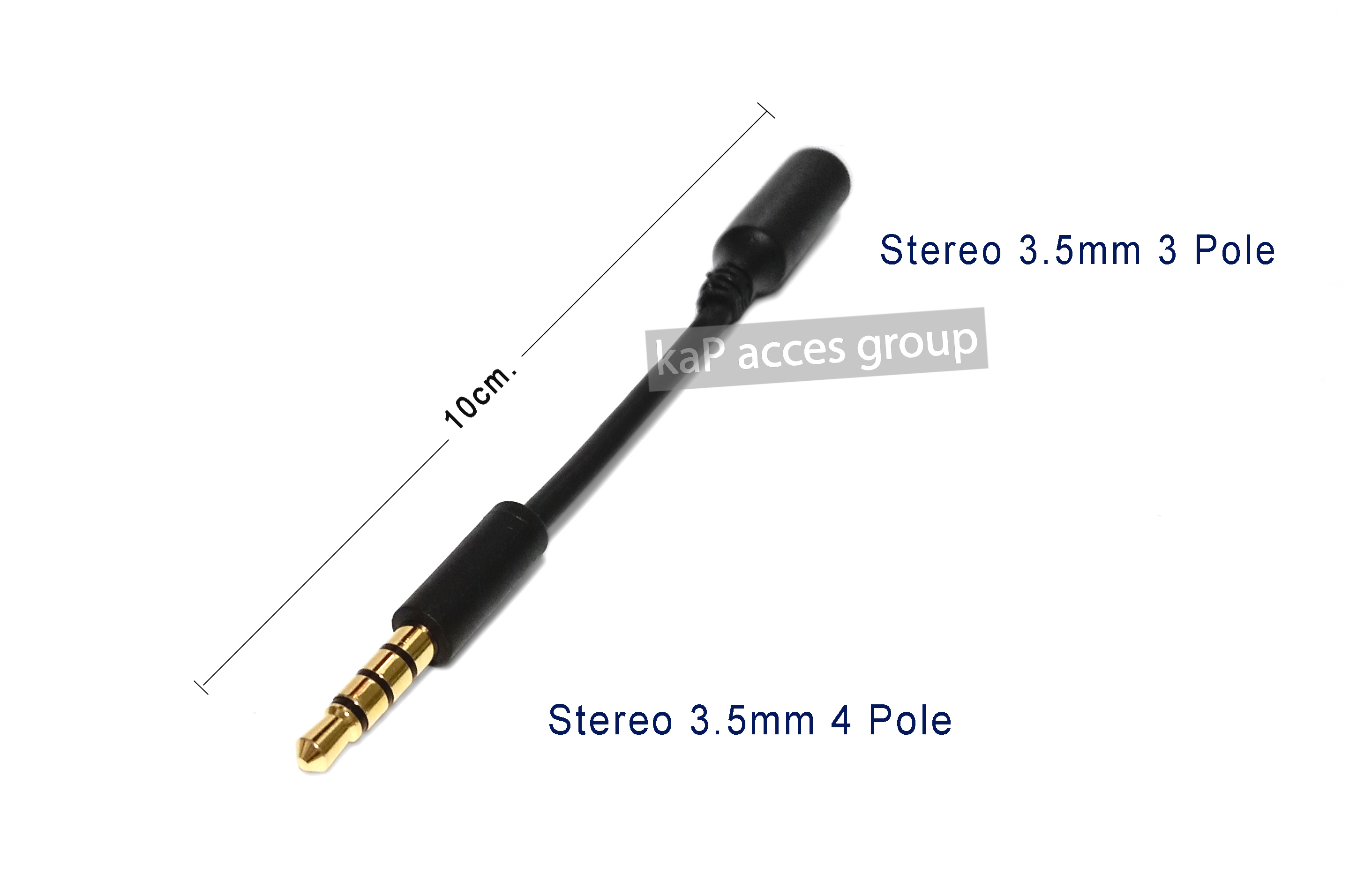 สายแปลง Stereo 3.5mm 3 Pole / 4 Pole ผู้-เมีย ความยาว 10ซม.