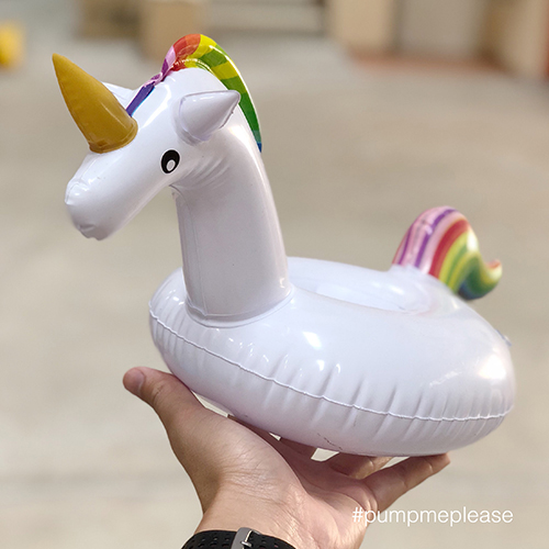 ที่รองแก้ว เป่าลมลอยน้ำ Unicorn Drink Holders