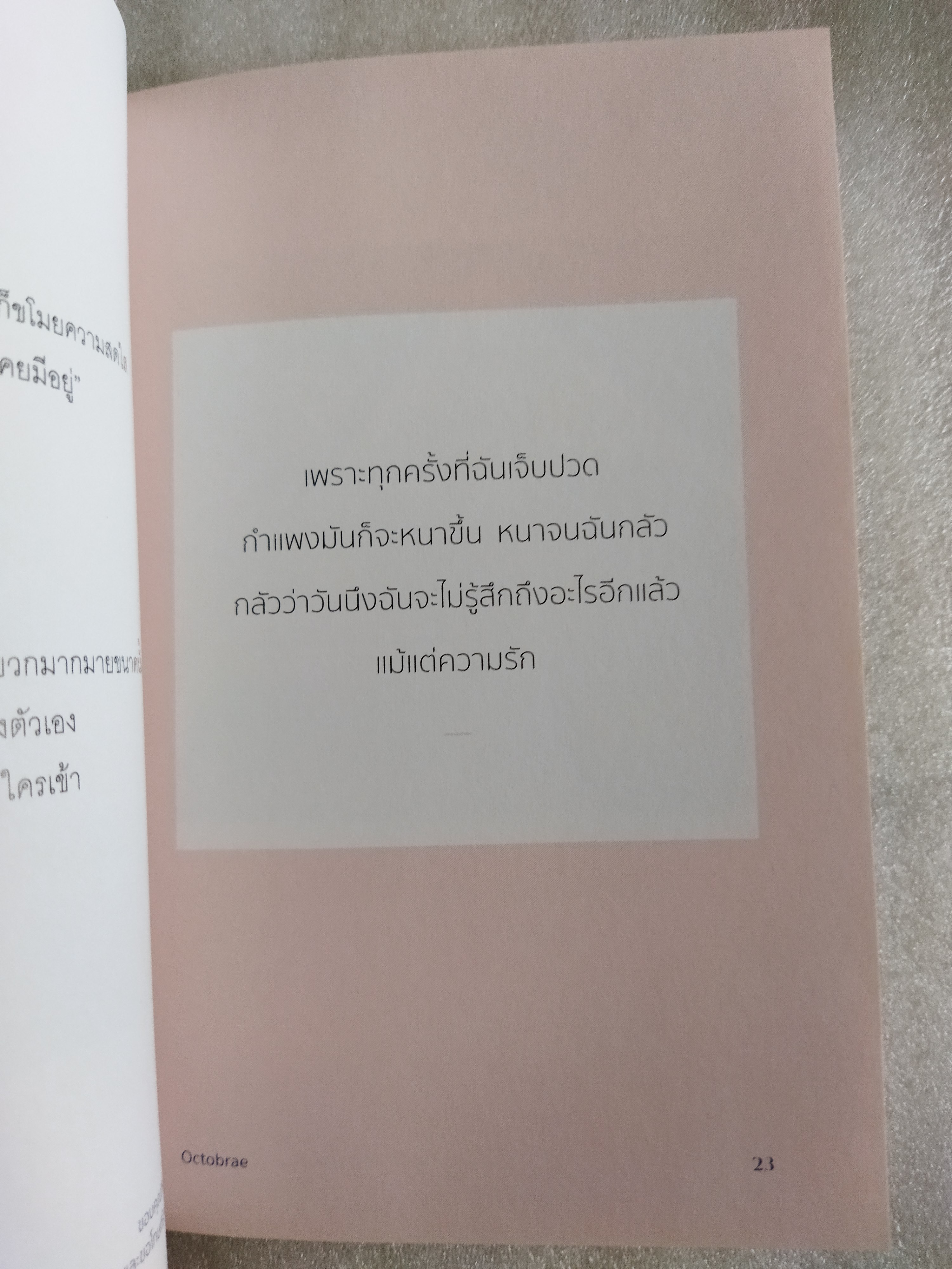 ขอบคุณที่ผ่านเข้ามา และขอโทษที่รักษาไว้ไม่ได้ / Octobrae