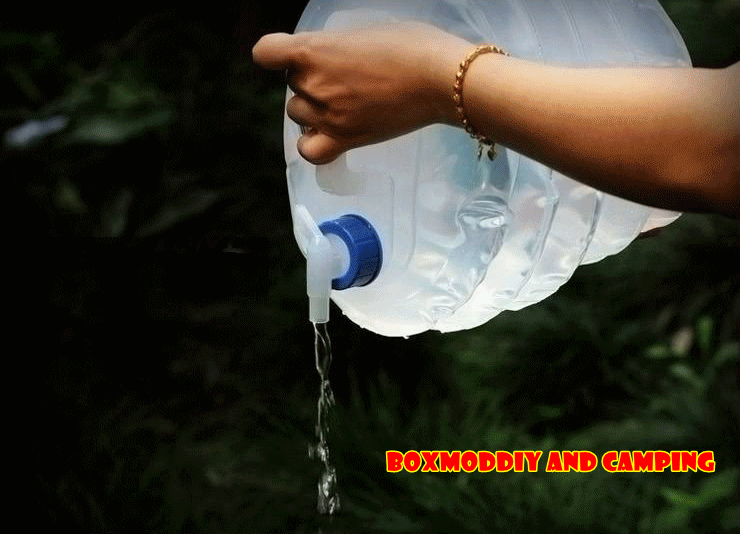 ถังน้ำดื่มแบบพกพา ถังน้ำยืดหดได้ มีก็อกน้ำเปิดปิด สำหรับ Camping กลางแจ้ง ขนาดความจุ 15ลิตร 15L พกพาสะดวก วัสดุ PE แบบหนา อย่างดี