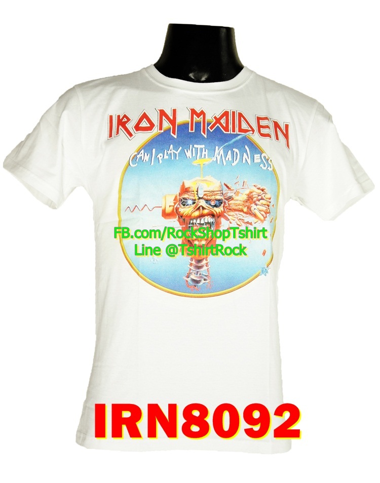 เสื้อยืดวง IRON MAIDEN เสื้อร็อค เสื้อวง เมทัล ไอเอิร์นเมเดน IRN8092