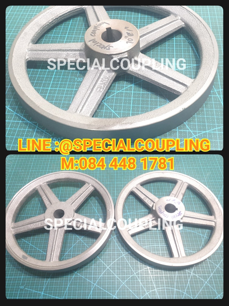 จำหน่ายPulleyสายพานแบนไม่มีร่อง ขนาดod10" หน้ากว้าง1"รูเพลา 1" พร้อมส่งคะ สอบถามได้คะ