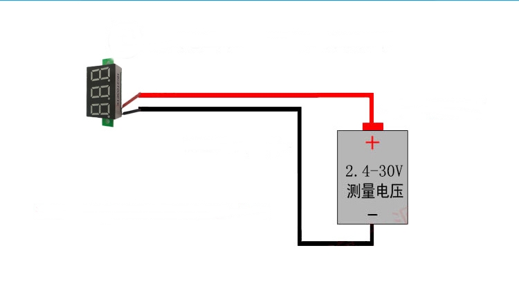 จอLEDสีเขียว วัดโวลท์ VOLTMETER ขนาดจอ 0.36" 10*15*23มม.