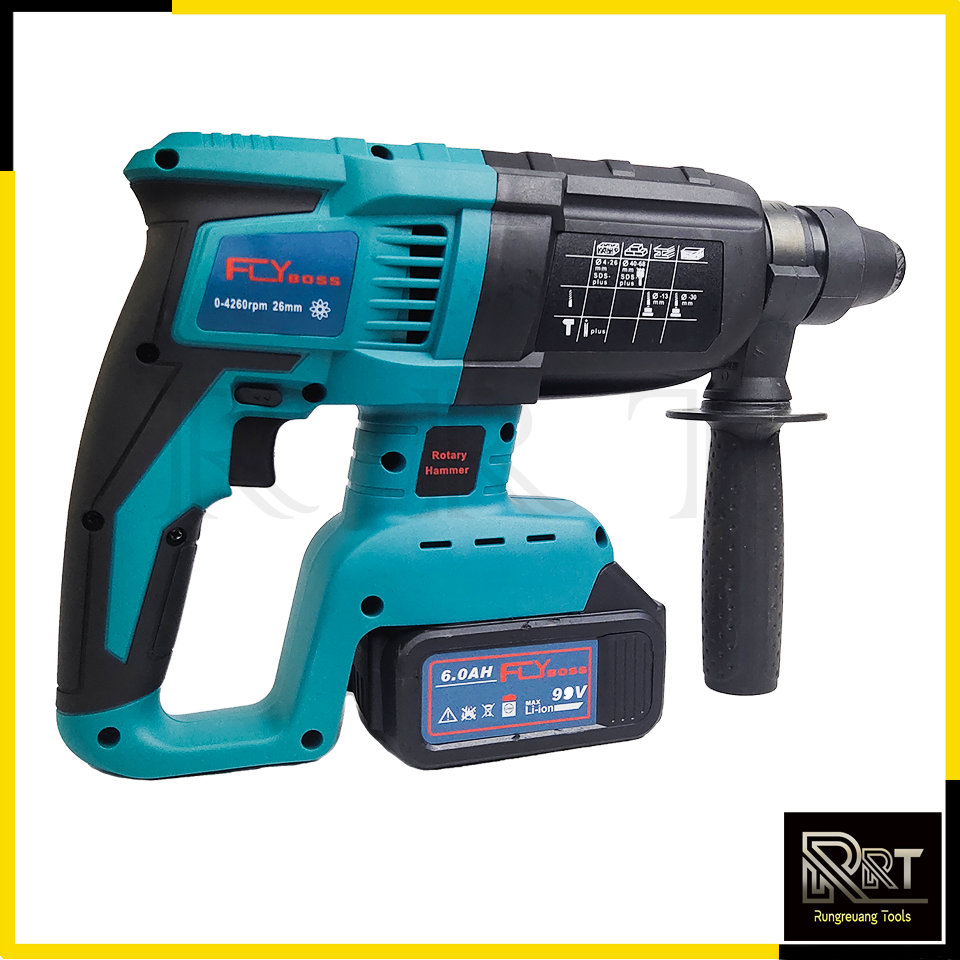 FLYBOSS สว่านไร้สายโรตารี่ 3 ระบบ 99V สว่านแบตโรตารี่